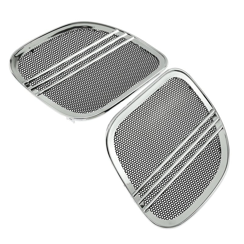 HDBUBALUS Motorbike Tri-Line Speaker Grills Cover Trim Mesh for Harley Road Glide FLTRX 2015 2016 2017 2018,Chrome - Image 1